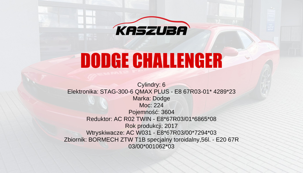 Dodge Challenger – instalacja LPG STAG w serwisie Kaszuba